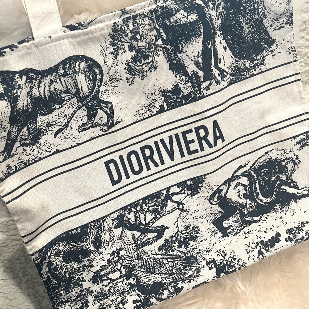 Dior Riviera Beauty Bag Cosmetic Canvas Tote Bag Dior VIP Tote - Picture 5 of 9